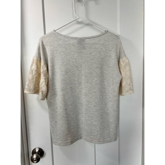 Anthropologie Dolan Women's Dolan Left Coast Lace Lantern Top Gray Cream Size XS - Picture 6 of 10